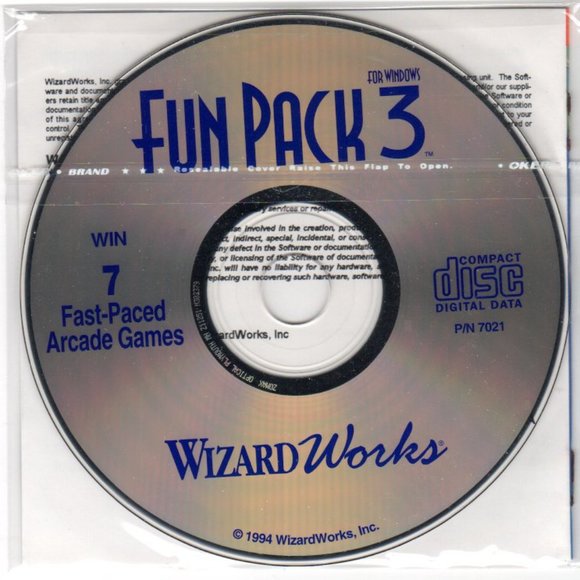 Fun Pack 3 for Windows (PC-CD, 1994) for Windows - New CD & Manual in SLEEVE - Picture 2 of 2